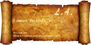 Lamos Acicét névjegykártya